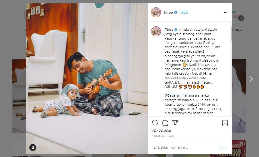 Fitri Tropica berantem dengan suaminya via konten Instagram. (Instagram/@fitrop)