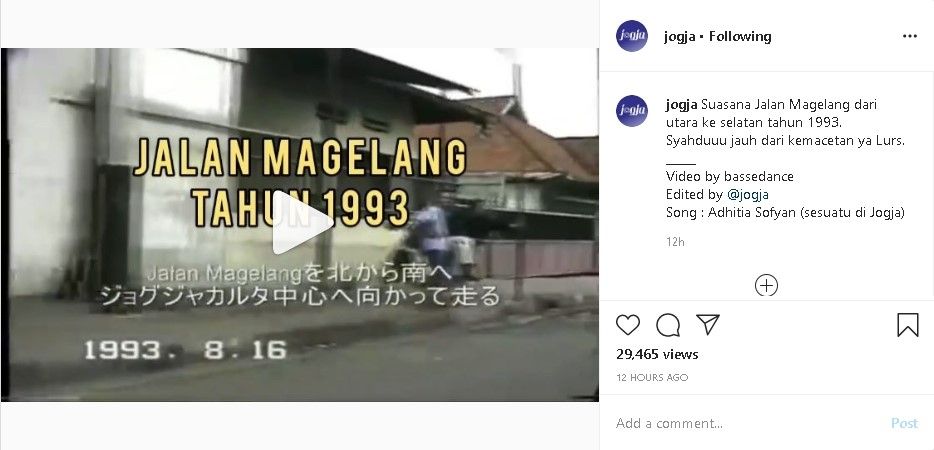 Jalan Magelang Jogja tahun 1993 - (Twitter/@jogja)