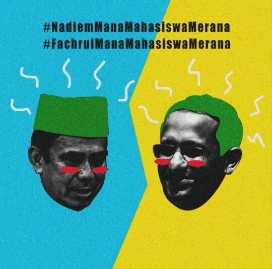 Kumpulan poster mas Nadiem dicari mahasiswa (Twitter/mahasiswayujiem)