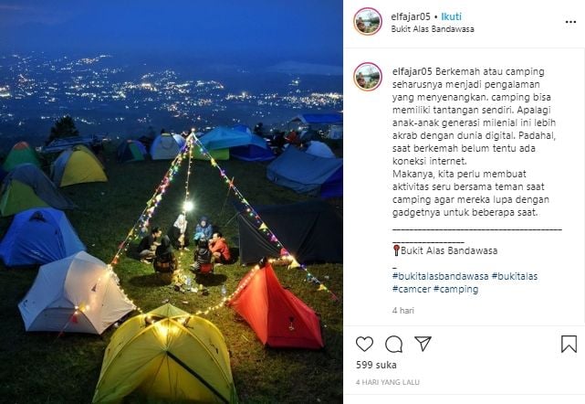 Viral Karena Ramai di Tengah Pandemi, Menilik Indahnya Bukit Alas Bandawasa. (Instagram/@elfajar05)