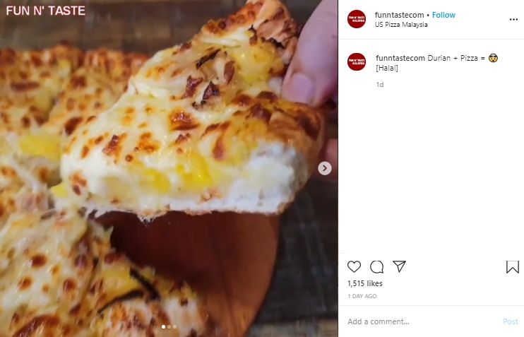 Nyentrik, Restoran Ini Punya Menu Pizza Topping Durian. (Instagram/@funntastecom)