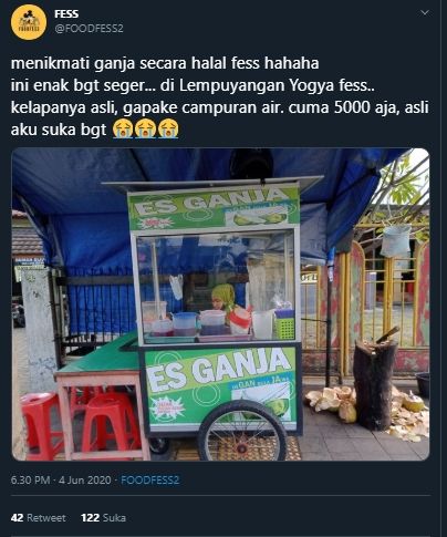 di Jogja ada penampakan penjaja es ganja. [@FOODFESS2 / Twitter]