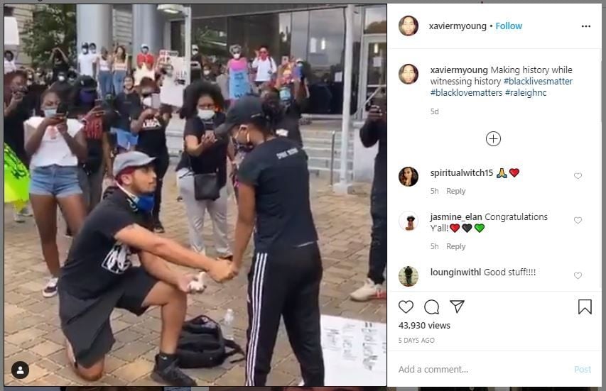 Viral Pria Melamar Kekasihnya Saat Protes Black Lives Matter (instagram.com/xaviermyoung)