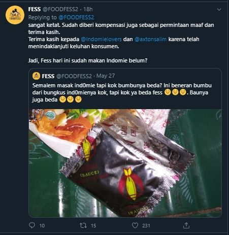 Sempat Diprotes Kemasan Bumbu Pada Indomie Beda, Indofood Beri Klarifikasi. (Twitter/@FOODFESS)