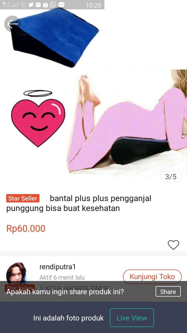 Bantal untuk bercinta. (twitter.com/sapaygpunya)