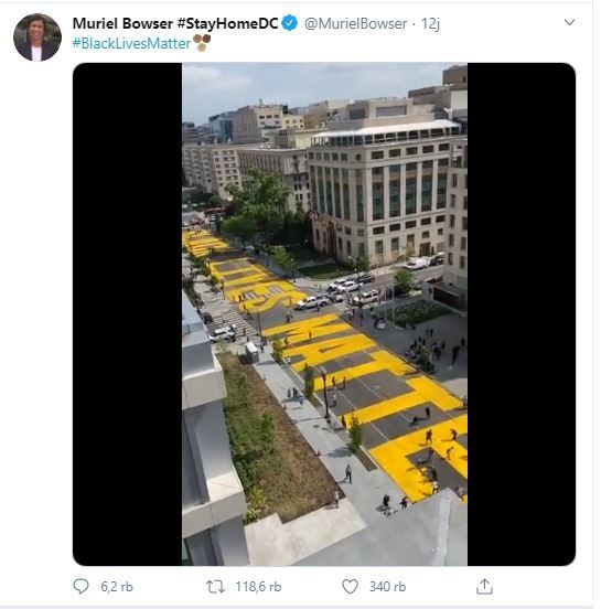 Jalan Black Lives Matter di Washington. (Twitter/@MurielBowser)