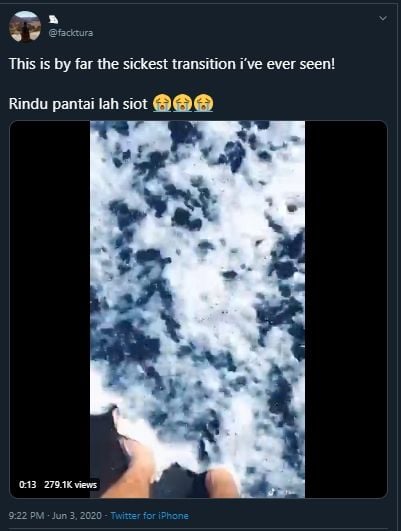 Rindu Liburan ke Pantai, Video Pria Cuci Piring di Dapur Ini Bikin Halu. (Twitter/@facktura)