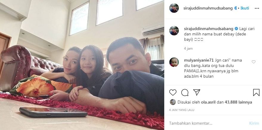 Unggahan suami Zaskia Gotik, Sirajuddin Mahmud [Instagram]