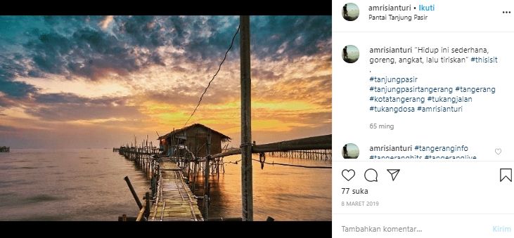 Pantai Tanjung Pasir. (Instagram/@amrisianturi)