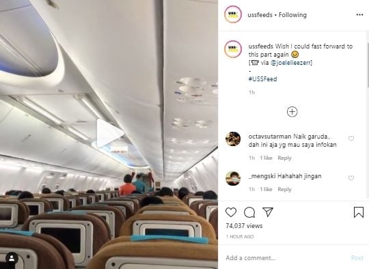 Video tentang guyonan ala awak pesawat terbang (Instagram).