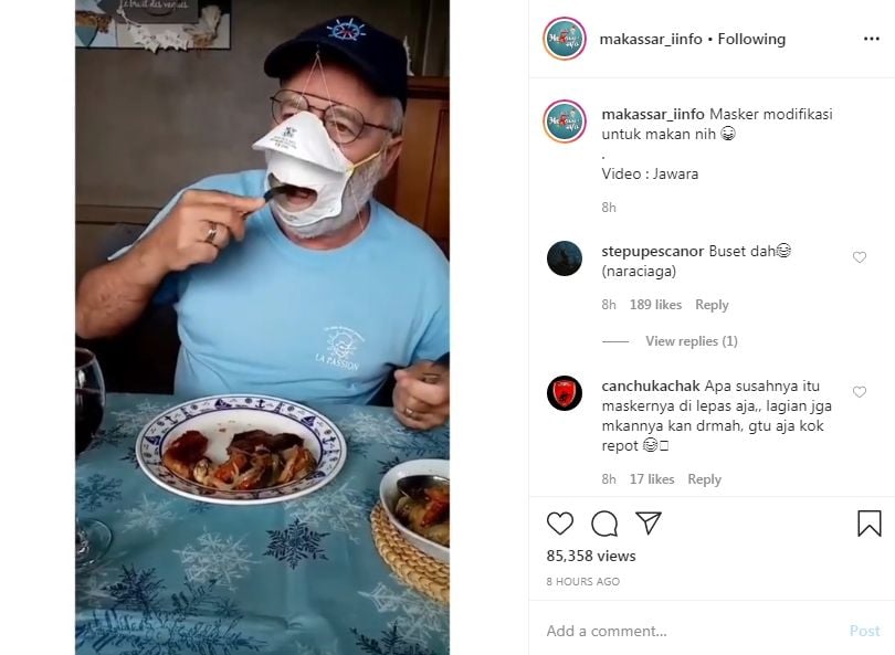 Masker N95 modifikasi (Instagram/makassar_iinfo)