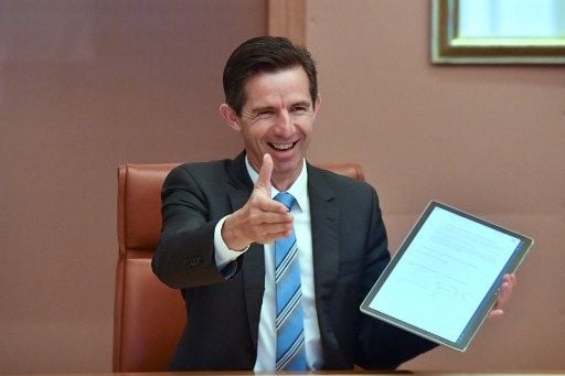 Menteri Perdagangan Australia Simon Birmingham.[AFP]