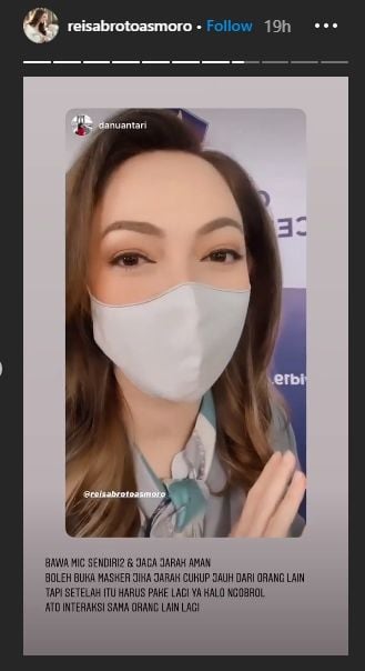 Alasan dr. Reisa tidak pakai masker (Instagram).