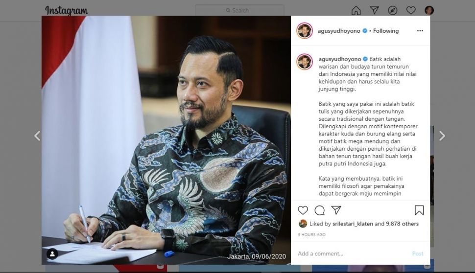 Agus Yudhoyono.(Instagram/@agusyudhoyono)