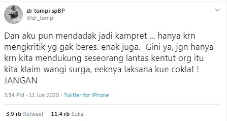 Tompi mendadak jadi kampret (Twitter/dr_tompi)