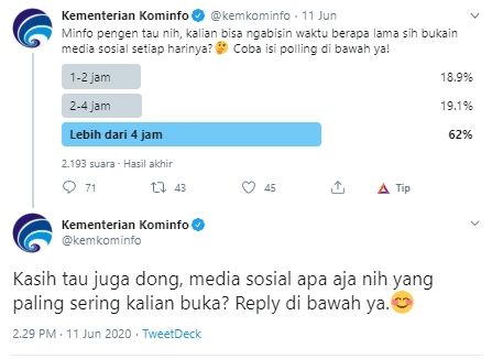 Akun Kemkominfo disebut "Sok Asik" (Twitter).