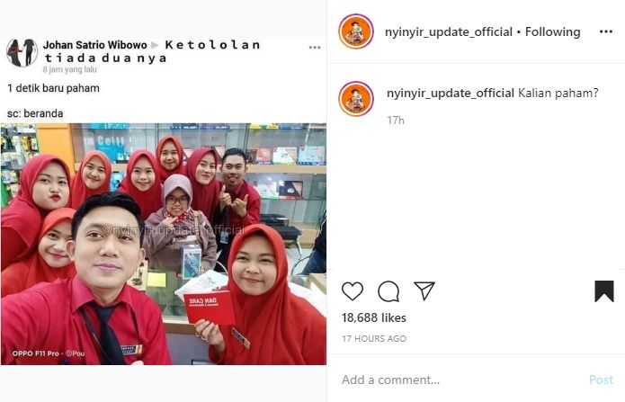 Kekeyi beli HP Oppo A92. (instagram/nyinyir_update_official)