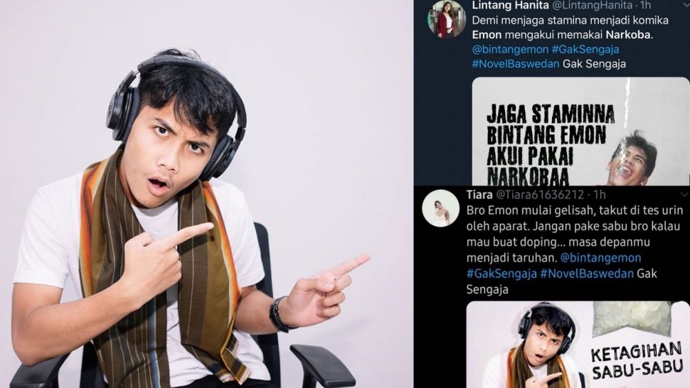 Komika Bintang Emon difitnah buzzer. (instagram @bintangemon & twitter @Tiara61636212)