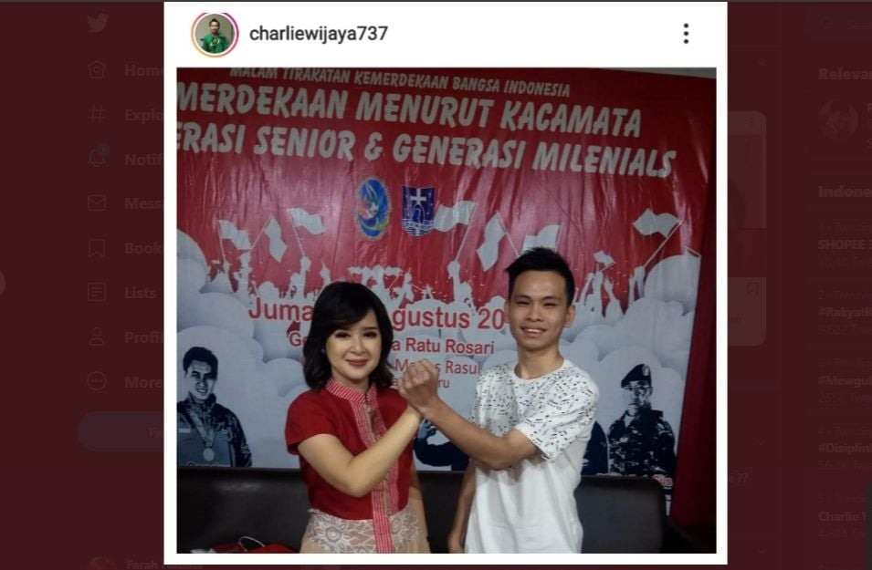 Jejak digital Charlie Wijaya dengan Ketum PSI, Grace Natalie (Twitter/@AdiPerkasaID)