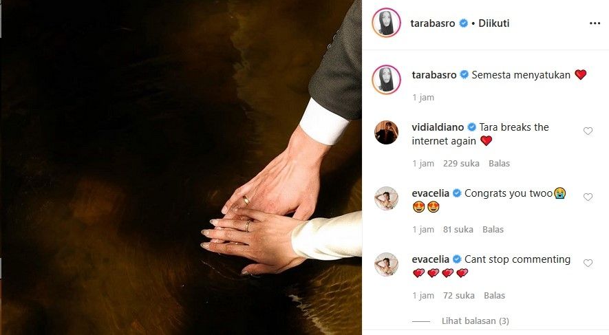 Tara Basro dan Daniel Adnan diyakini telah menikah. [Instagram]