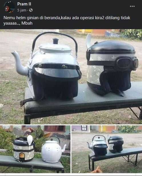 Helm couple alat dapur. (Facebok/Pram II)