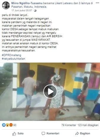 Aparat desa pesta miras digerebek warga (Facebook).