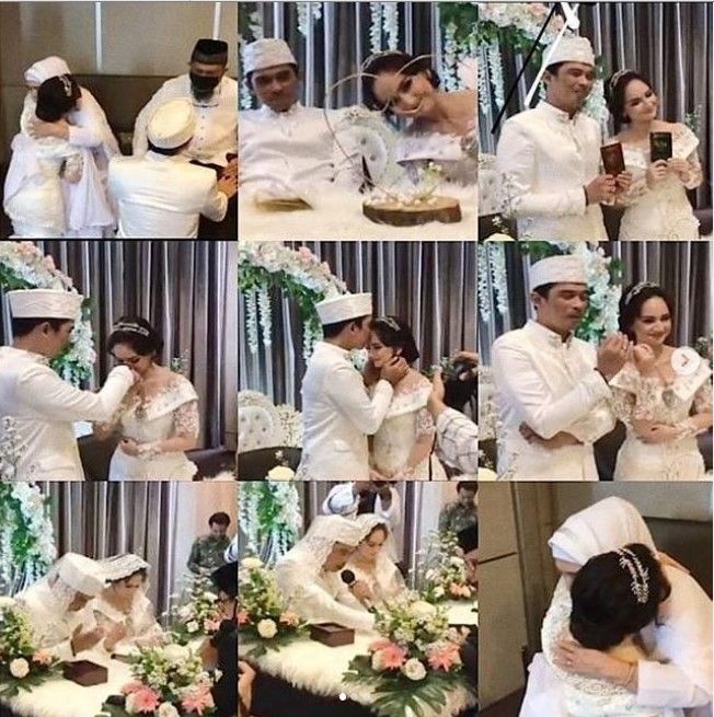 Kolase foto pernikahan Angelica Simperler dengan suami almarhum Saphira Indah, Rico Hidros Daeng, [Instagram]