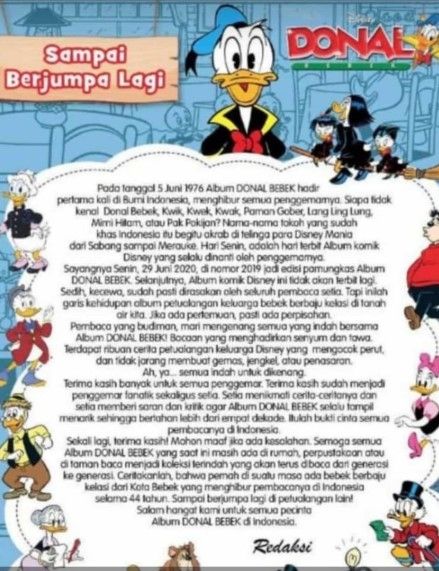 Komik Donal Bebek Akan Berhenti Terbit Di Indonesia Warganet Sedih