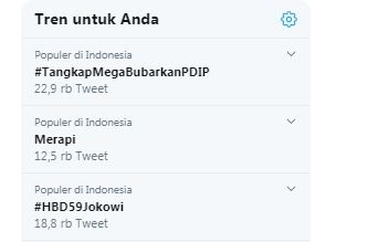 Tagar #TangkapMegaBubarkanPDIP menggema (Twitter)