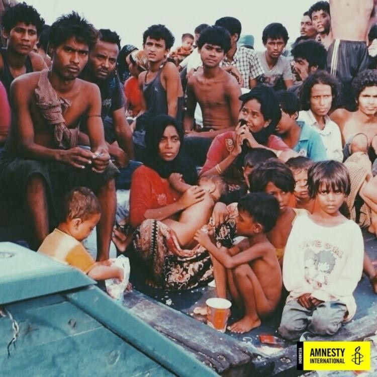 Pengungsi Rohingya di perairan Aceh Utara. (dok. Amnesty International)