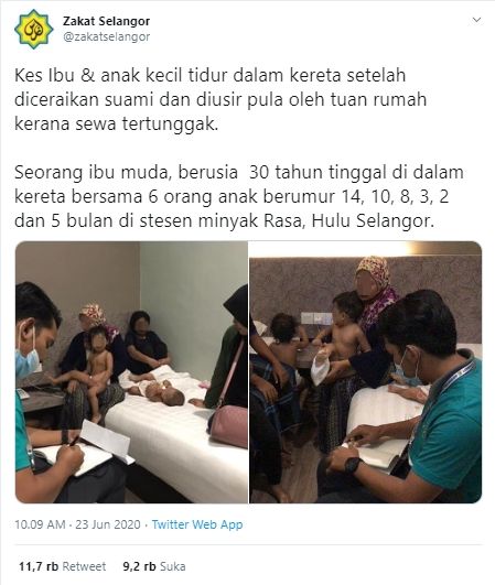 Cerita ibu dan enam orang anaknya hidup di dalam mobil gara-gara kena PHK (Twitter).