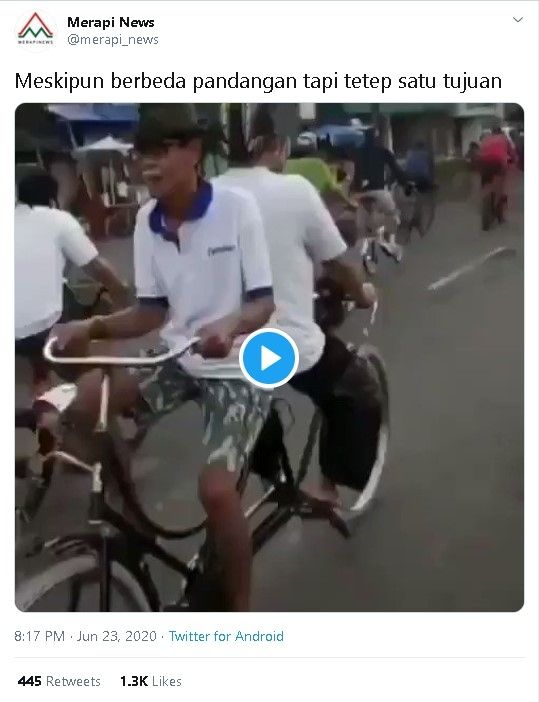 Sepeda tandem unik - (Twitter/@merapi_news)