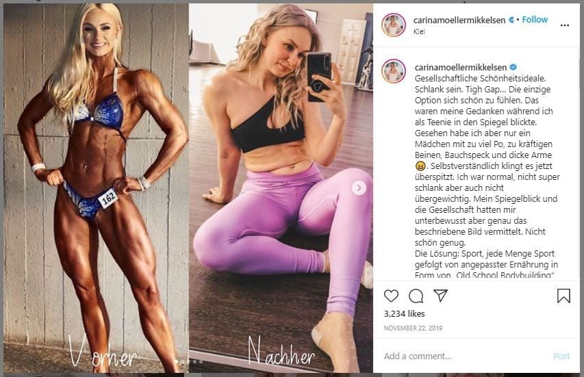 Dulu Bak Binaragawan, Wanita Ini Sekarang Jadi Model Ukuran Plus (instagram.com/carinamoellermikkelsen)