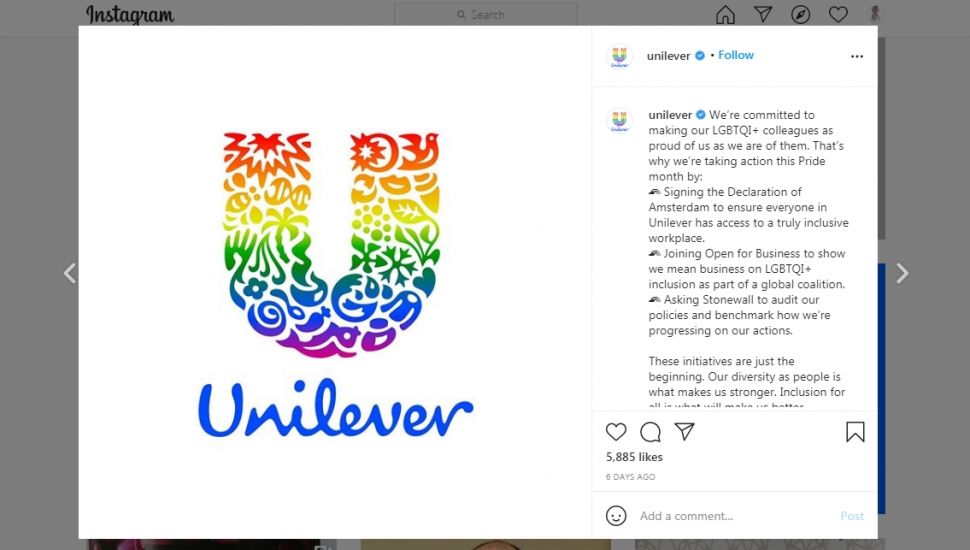 Unilever dukung LGBT (Instagram/unilever)