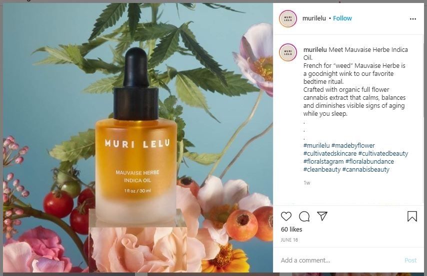 Skincare Muri Lelu yang Mengandung Ganja (instagram.com/murilelu)