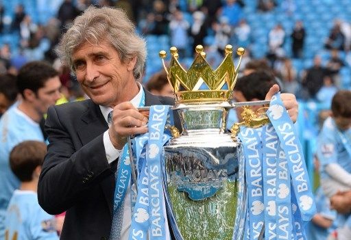 Manuel Pellegrini sukses mengantar Manchester City menjuarai Liga Premier Inggris di musim 2013-14. [AFP]