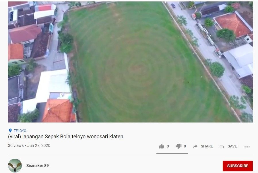 Lapangan Teloyo Klaten mirip lapangan di Eropa (YouTube/sismaker89)