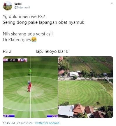 Viral lapangan Teloyo di Klaten mirip lapangan Eropa (Twitter/ndomun1)