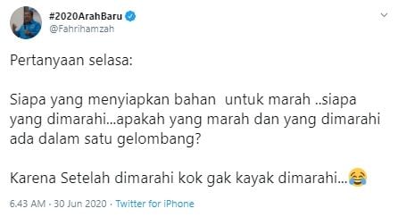 Fahri Hamzah sentil kemarahan Presiden Jokowi (Twitter).