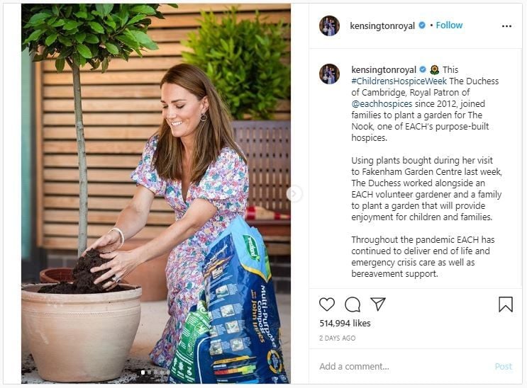 Kate Middleton Gunakan Gaun Faithfull the Brand (instagram.com/kensingtonroyal)