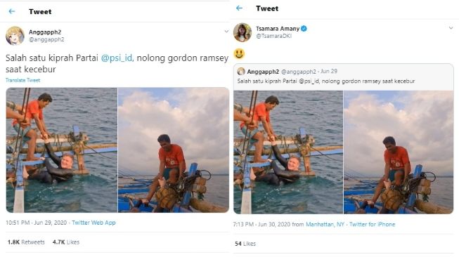 Viral Pria Pakai Kaus PSI Tolong Gordon Ramsay (Twitter)