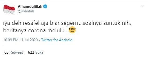 Iwan Fals soal reshuffle kabinet (Twitter/iwanfals)