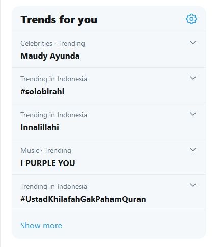 Trending Twitter Maudy Ayunda [screenshot: Twitter].