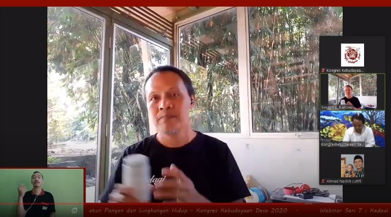 Singgih Kartono, penggagas SPEDAGI dan Pasar Papringan dalam WEBINAR KKD 2020. (YouTube)