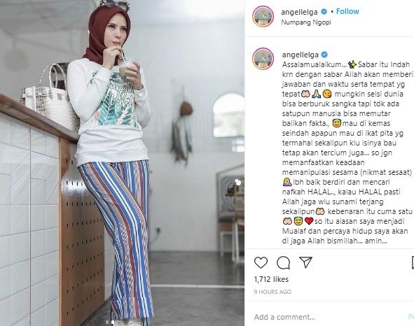 Postingan Angel Lelga di Instagram.