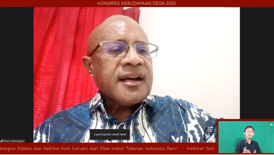 Frans Maniagasi, Ketua Forum Sabang Merauke dalam webinar KKD (YouTube)