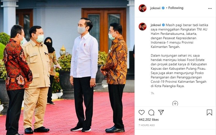 Jokowi dan Prabowo berbalas status di media sosial (Instagram/jokowi)