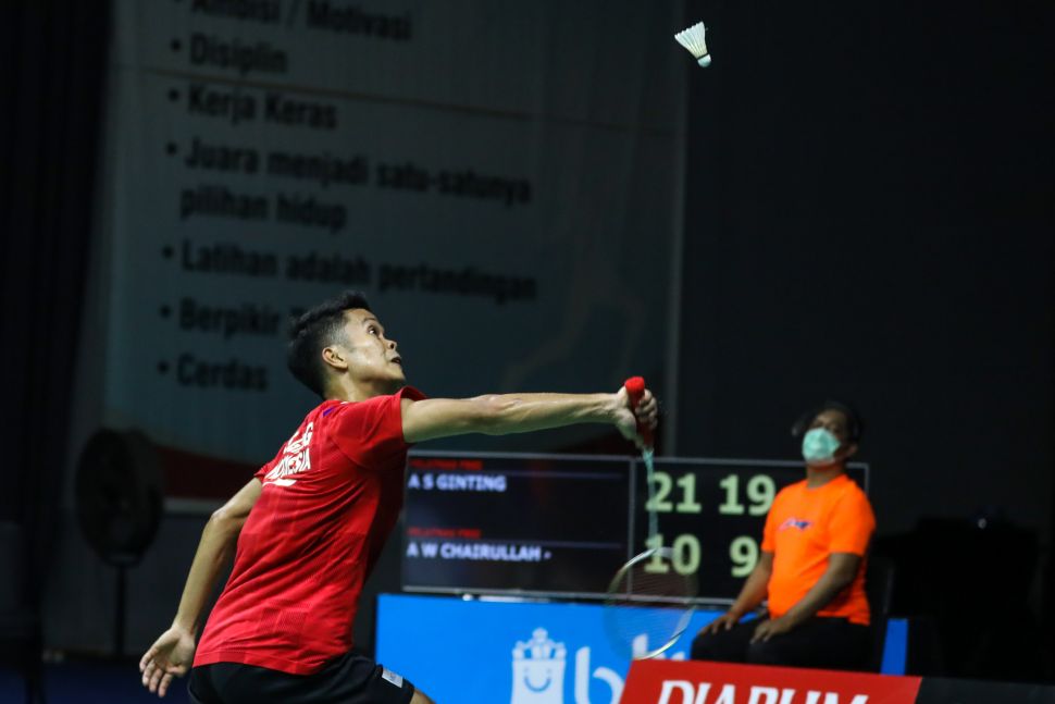 Pebulutangkis tunggal putra Indonesia Anthony Sinisuka Ginting. [Dok.PBSI]