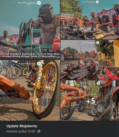 Ratusan Motor  Ditilang Disita di Mojokerto  Malah Ramai 