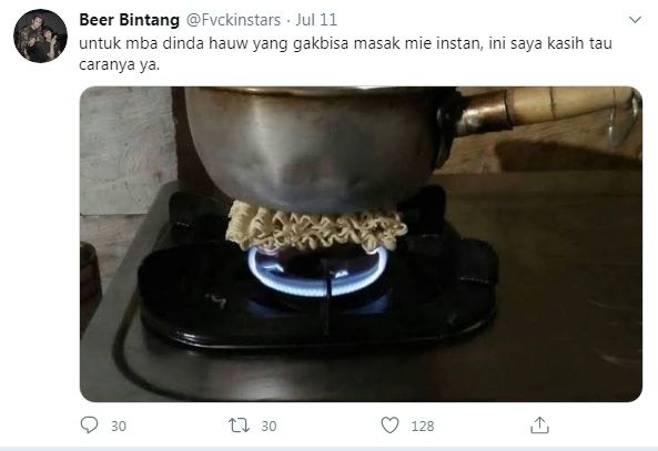 Netizen bagikan tutorial masak mie instan buat Dinda Hauw [Twitter]